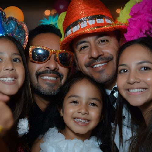 Family photo booth at church event